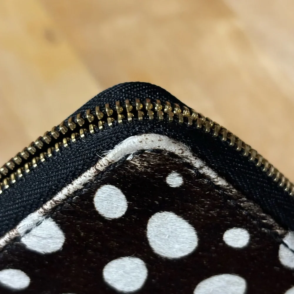 Henri Bendel  animal Print Leather Cowhide Wallet. Carlyle mini haircalf